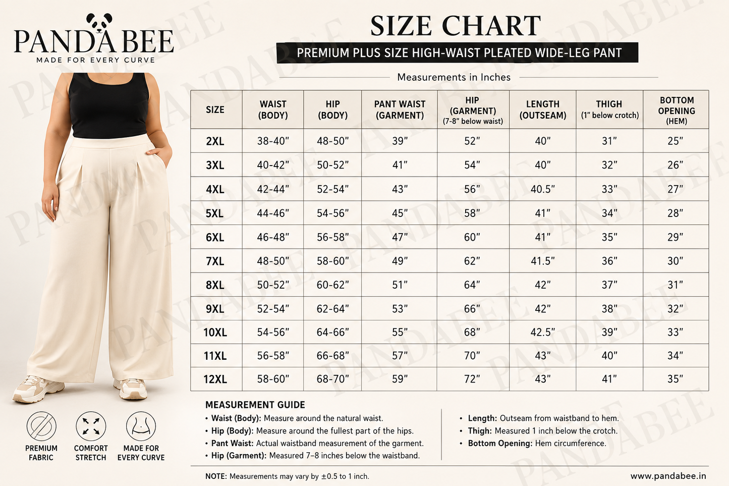 Save@300 combo (Kurti + Pants)PandaBee Premium Plus Size Designer Kurti & SIDE ZIP High-Waist Wide-Leg Pant Combo| Curvy Fit | Sizes 2XL–12XL | Avocado green -- mehfil green Kurti + Cream Pant