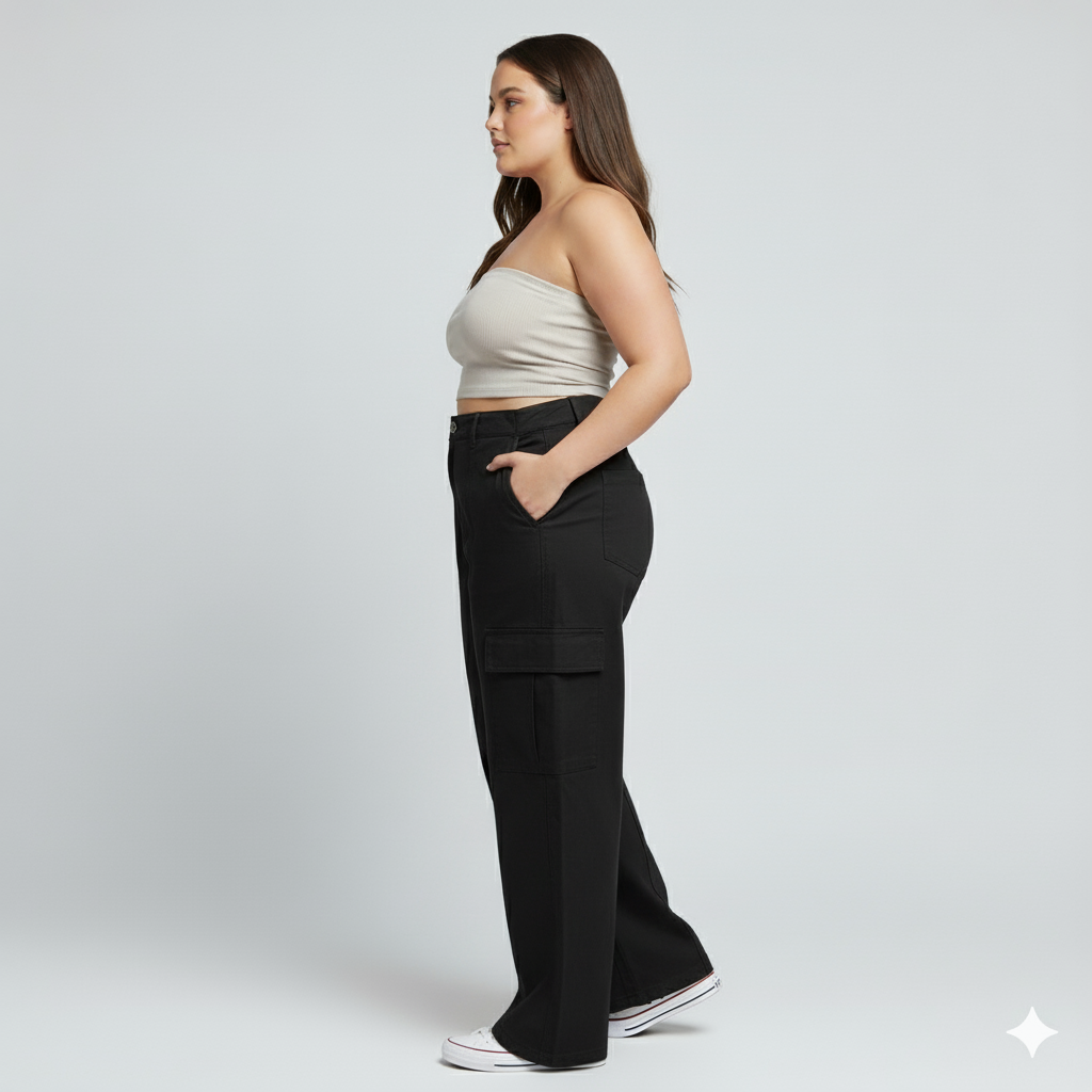 Panda Bee premium Plus CozyFit Cargo Joggers(Black)