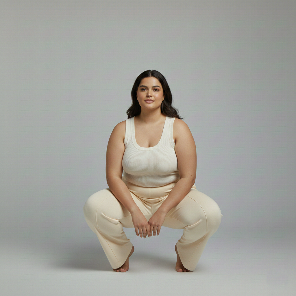 Panda Bee Premium Plus Size office High-Waist Wide-Leg Pants side Zip (Cream)