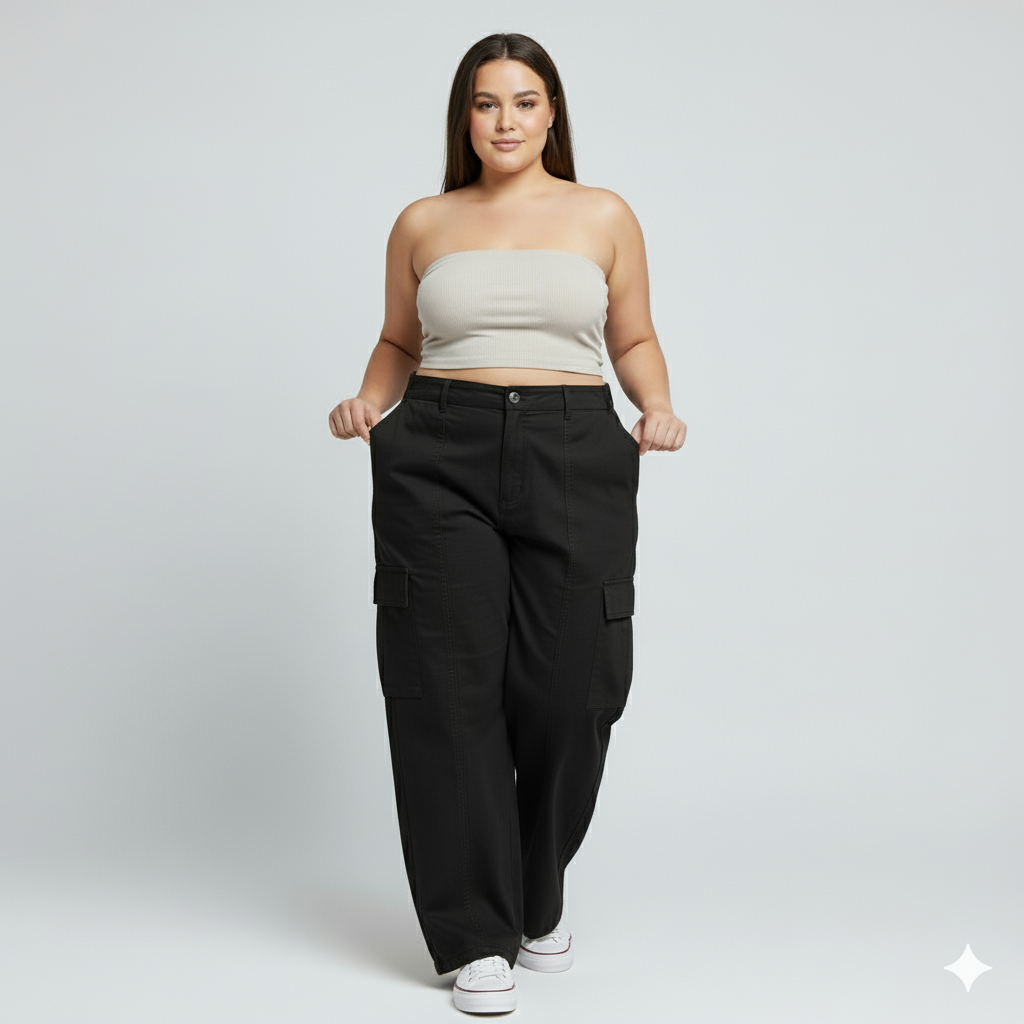 Panda Bee premium Plus CozyFit Cargo Joggers(Black)