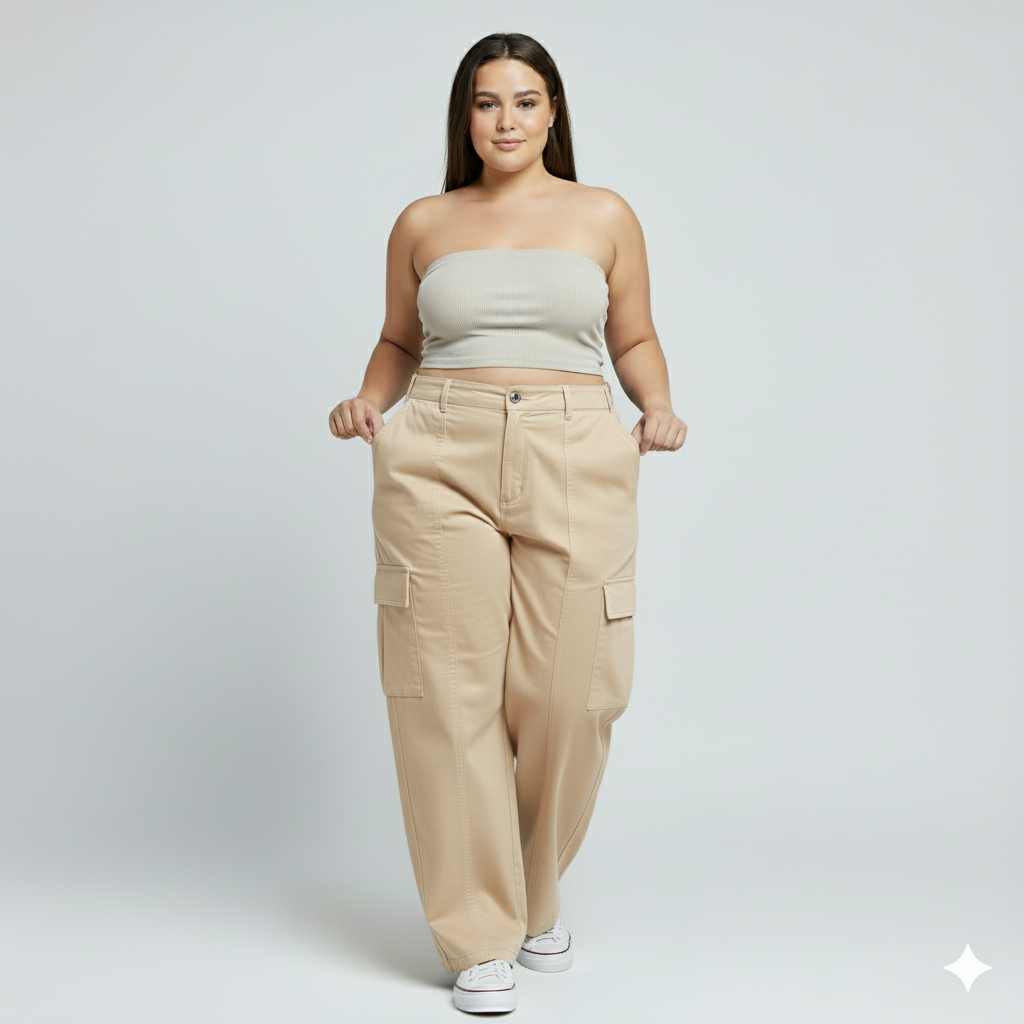 Panda Bee premium CozyFit Cargo Joggers (Cream)