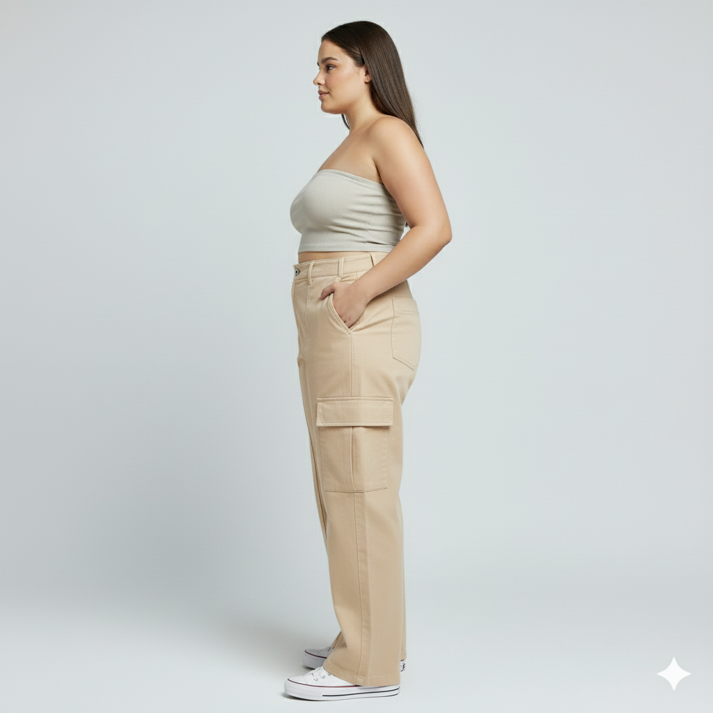 Panda Bee premium CozyFit Cargo Joggers (Cream)