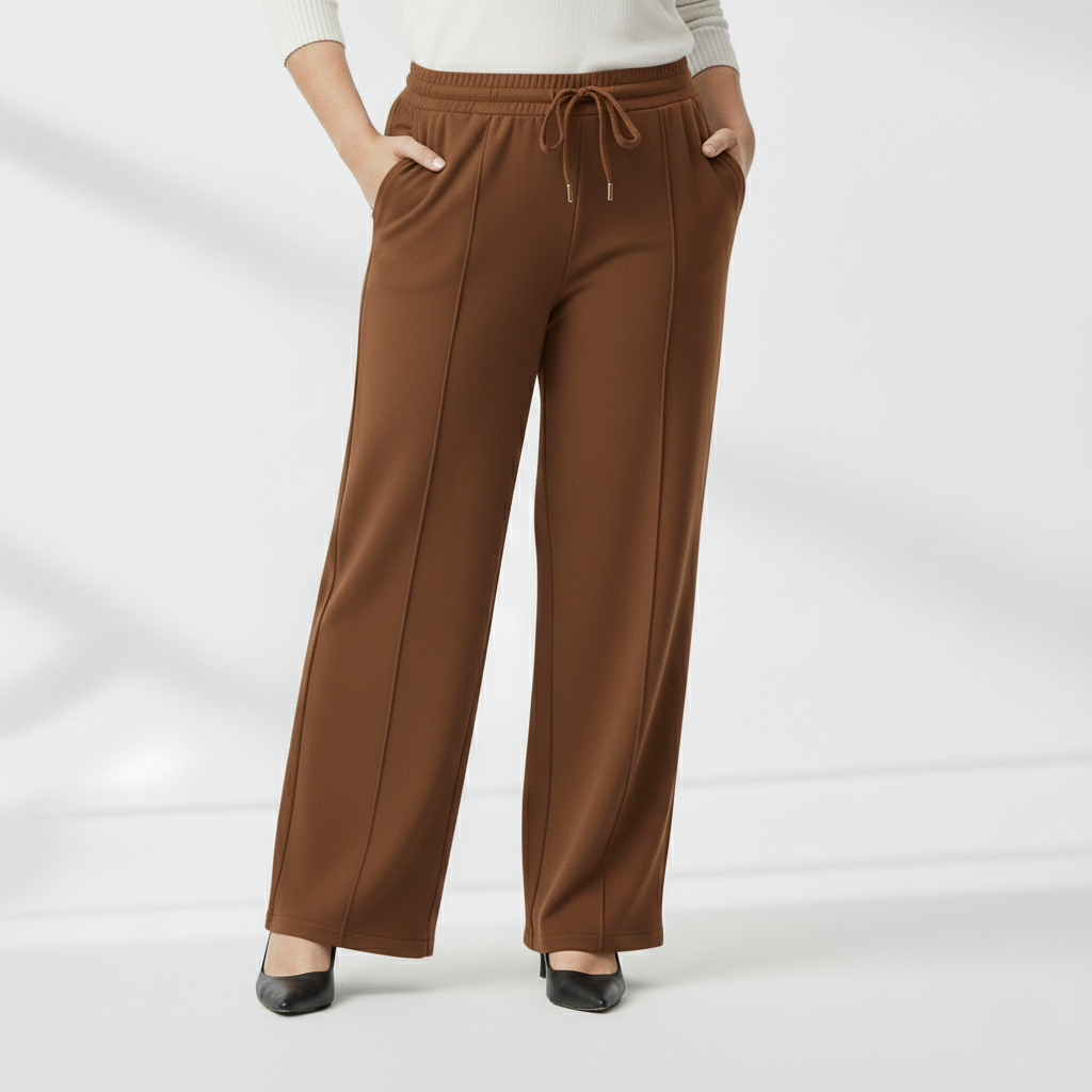 Save @200rs Combo Panda Bee Premium Wide-Leg Outing tai-up pants (Black & Brown)