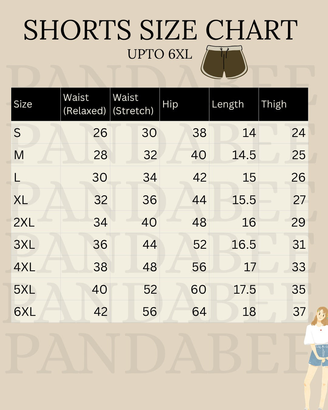 Pandabee Premium Plus Size Women’s Casual Drawstring Shorts | Soft Comfort Fit (Black)