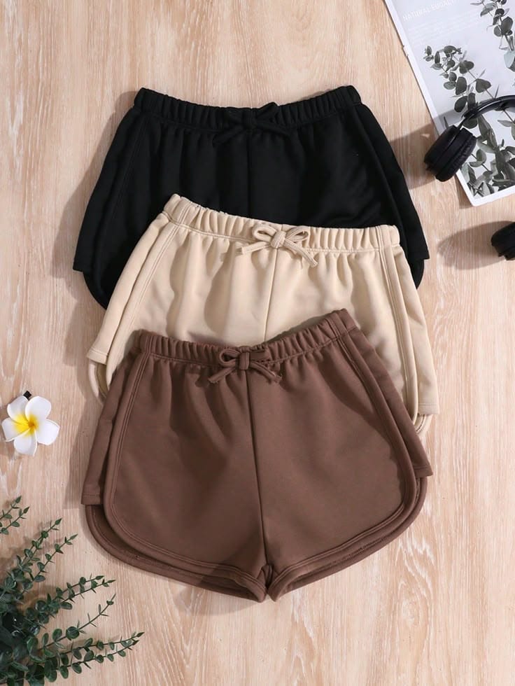 Pandabee Premium Plus Size Apple Cut Shorts for Women | Relaxed Fit Casual Shorts (Black)